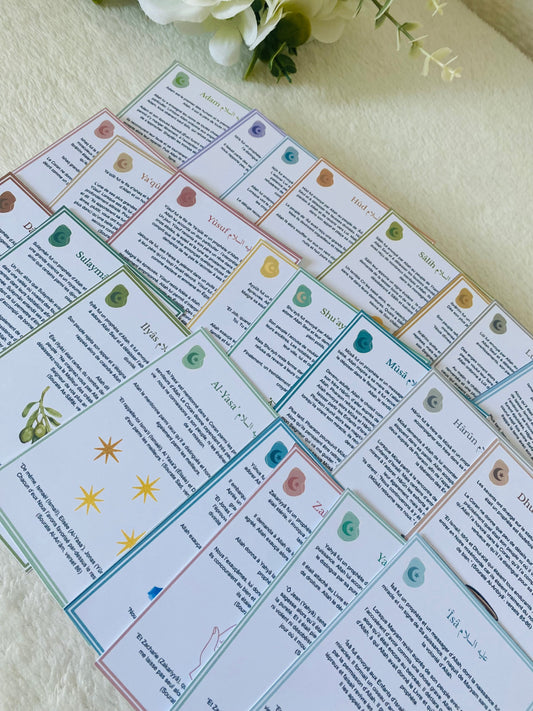 Cartes éducatives islamiques – Les 25 prophètes de l’Islam – Creation by Lyna
