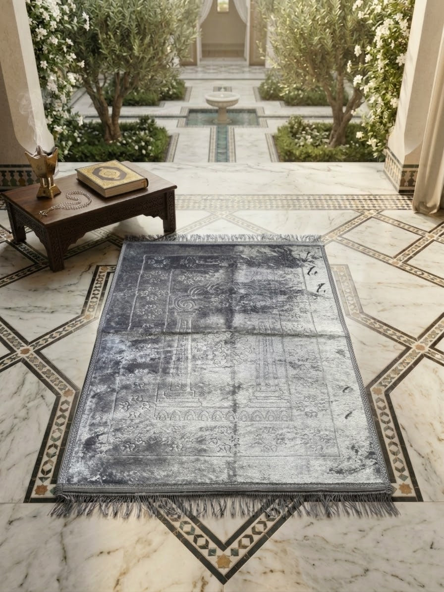 Tapis de prière musulman gris – Creation by Lyna