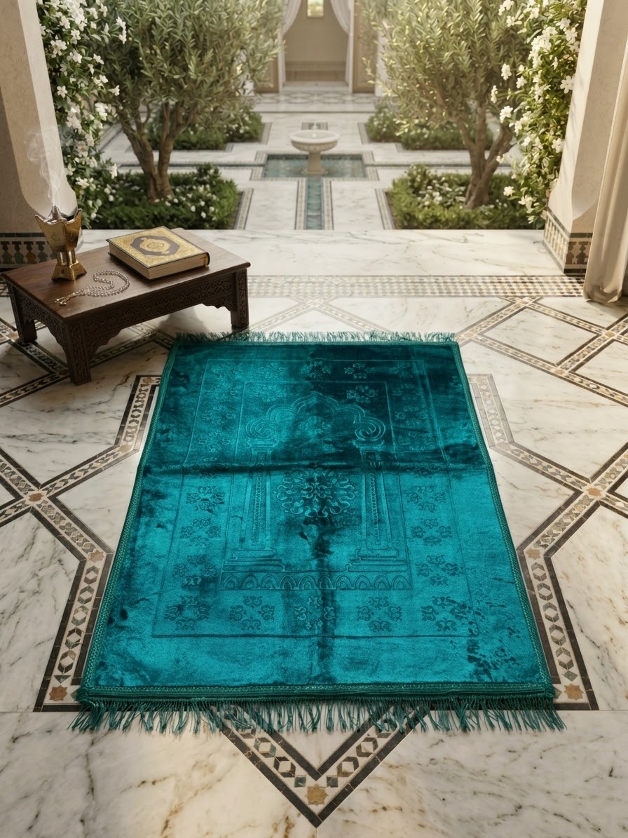 Tapis de prière musulman vert – Creation by Lyna